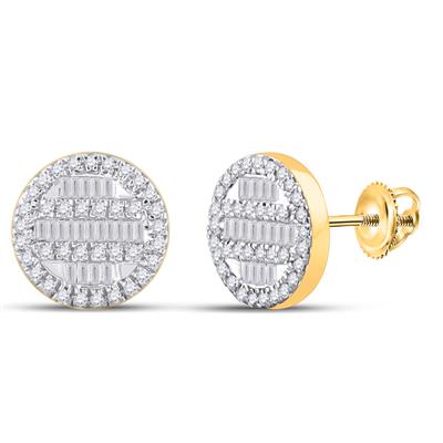 10K GOLD BAGUETTE DIAMOND CIRCLE CLUSTER EARRINGS 1/3 CTTW – JM Bank