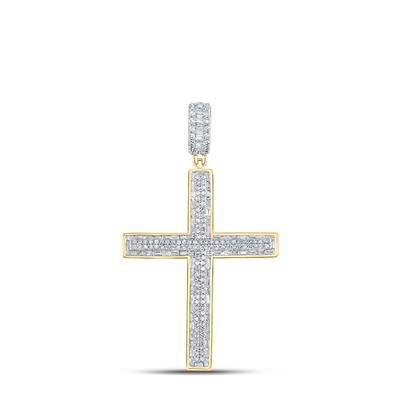 Diamond Baguette Cross Charm Pendant