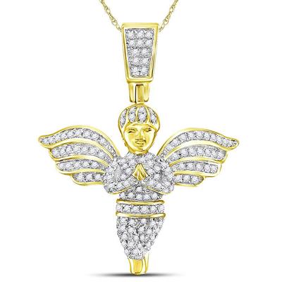 Diamond Round Angel Charm Pendant