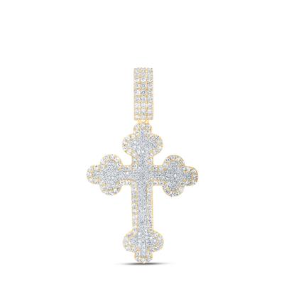 Diamond Round Cross Charm Pendant