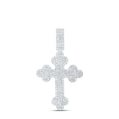 Diamond Round Cross Charm Pendant