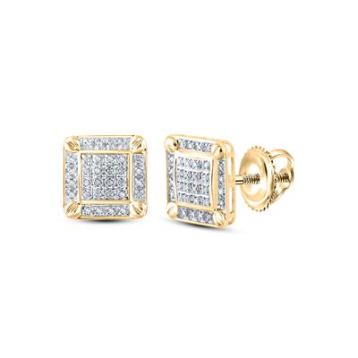 Diamond Round Square Earrings