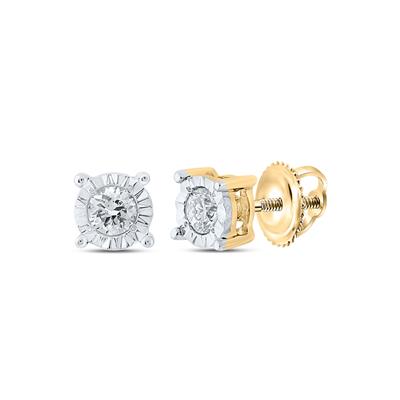 Diamond Round Stud Earrings 1/8 cttw