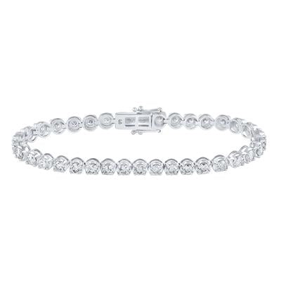 Diamond Round Studded Tennis Bracelet 6 cttw