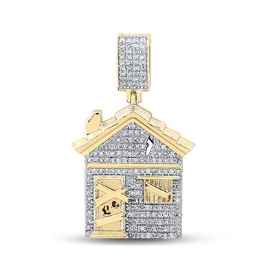 Diamond Round Trap House Charm Pendant