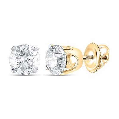 Diamond Round Solitaire Stud Earrings 1/2 cttw (Certified)