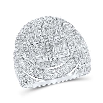 Men's Diamond Baguette Circle Ring