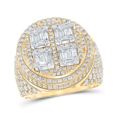 Men's Diamond Baguette Circle Ring