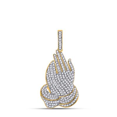 Diamond Prayer Hands Pendant