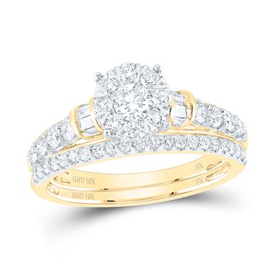 Women's Diamond Bridal Set Single Halo