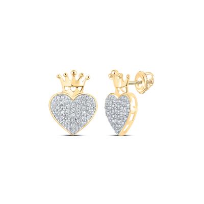 Women's Diamond Crown Heart Earrings