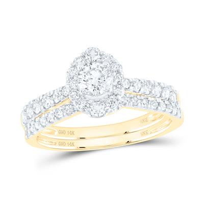 Women's Diamond Nicoles Dream Collection Halo Bridal Wedding Set (Certified)