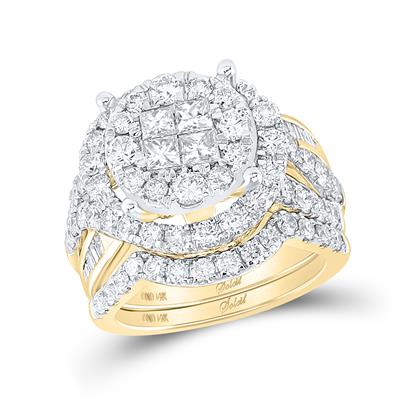 Women's Diamond Princess Round Diamond Bridal Wedding Ring Set