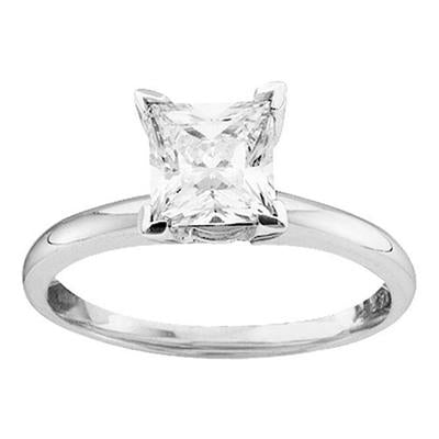 Women's Diamond Princess Solitaire Excellent Bridal Ring 1/6cttw (Certified)