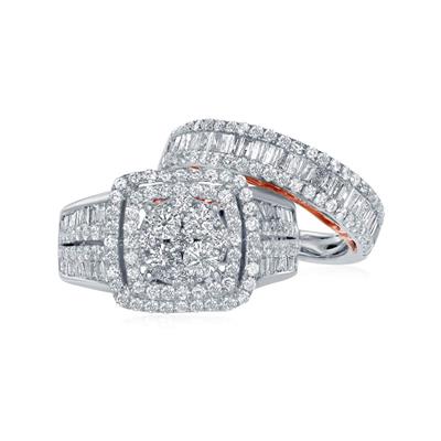 Women's Diamond Round Bridal Wedding Ring Set