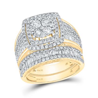 Women's Diamond Round Bridal Wedding Ring Set