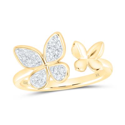 Women's Diamond Round Butterfly Ring