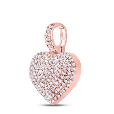 Women's Diamond Round Heart Charm Pendant