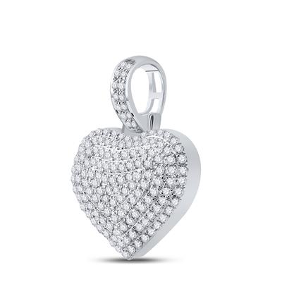 Women's Diamond Round Heart Charm Pendant