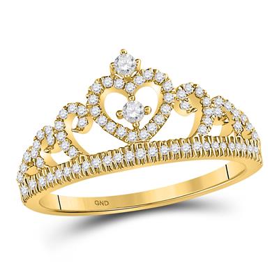 Women's Diamond Round Heart Crown Fashion Ring