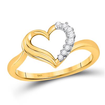 Women's Diamond Round Heart Ring 1/20 cttw