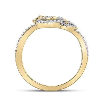Women's Diamond Round King Queen Heart Ring