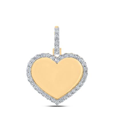 Women's Diamond Round Memory Heart Charm Pendant